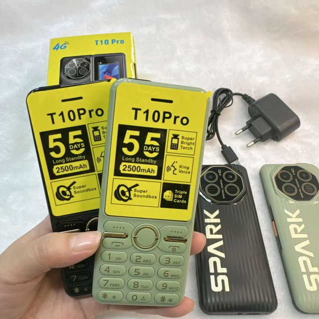 T10 Pro Simple Bar Mobile Phone 3 SIM 2500mAh GSM TFT Screen LED FM Camera Custom Spanish German Keyboard