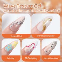 Gel de modelage pour ongles transparent semi-solide sans HEMA ni TPO, pour poudre chromée effet miroir, gel de sculpture 3D pour nail art