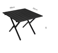 Table pliante portable 60x60cm légère en fer forgé pour jardin extérieur, robuste, avec logo personnalisé, vente en gros directe usine