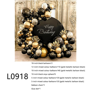Kit Arco di Palloncini in Lattice Tema Nero e Oro da 102 Pezzi per Decorazioni di Compleanno, San Valentino, Laurea, Capodanno e Allestimento Feste - Product Image 6