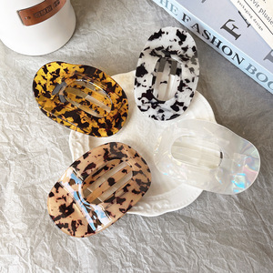 New Round Style Leopard <strong>Acetic</strong> <strong>Acid</strong> Hair Claw Women Girls Tortoiseshell Acetate Shark Clip Hair Clamps Claws Wholesale - Product Image 3