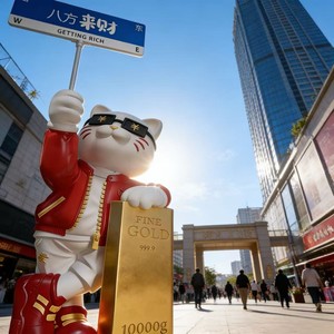 Sculptures Maneki-neko <span class=keywords><strong>en</strong></span> barres d'or de taille personnalisable BZY : Statues <span class=keywords><strong>en</strong></span> <span class=keywords><strong>résine</strong></span> <span class=keywords><strong>pour</strong></span> l'<span class=keywords><strong>extérieur</strong></span> ou petites statues de bureau <span class=keywords><strong>pour</strong></span> les centres commerciaux et la décoration intérieure - Product Image 2