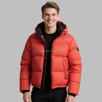 Vestes en duvet de canard pour hommes, personnalisées, écologiques, imperméables, respirantes, décontractées, pour le sport, la chasse en plein air, style bomber, à capuche, en velours, 90% duvet de canard
