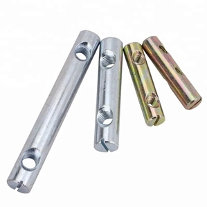 Écrous de fixation pour meubles à fentes galvanisés à deux trous, connecteur de meuble, acier, double trou, fente longue, écrou à barillet - Product Image 4
