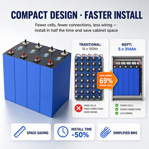 Bateria LiFePO4 de 314Ah, 320Ah, 324Ah, 345Ah para ESS 16KWH 32KWH Sistema de Energia <span class=keywords><strong>Solar</strong></span> - Estoque na UE - Product Image 4
