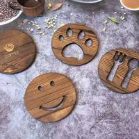 Sous-verres rétro en bois de pin, résistants à la chaleur, en bois massif, pour café, thé, boissons, tasses, sous-verres créatifs pour la maison