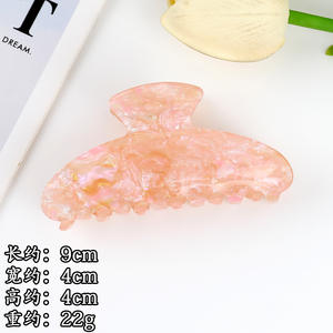 Pinza de Pelo Semicircular Grande de 9cm para Mujer, Color Caramelo, Acrílica con Garra de Plástico, Accesorios de Moda - Product Image 6