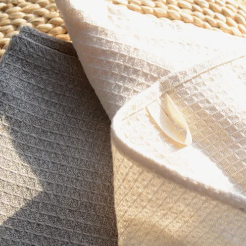 Bán Buôn 100% Tinh Khiết Pháp Linen Sợi Waffle Linen Dệt Vải Cho Tay Khăn Tắm