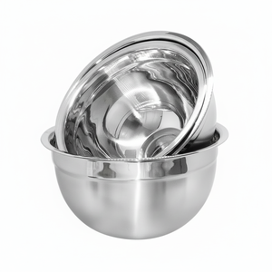 Wholesale Stainless Steel Serving <b>Bowl</b> <b>Set</b> Customized Dinnerware With Glass and Metal Salad <b>Bowls</b> Mixing Basin Rice <b>Bowls</b> - Product Image 1