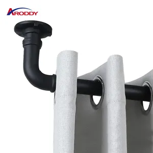 ARODDY Hastes para cortinas resistentes com suportes, hastes decorativas padrão para cortinas de janelas, conjunto de hastes para cortinas pequenas de 66 a 120 polegadas