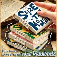 Carnet à spirales rétro américain A7, 80 feuilles, couverture en papier, agenda de poche pour étudiants, promotion