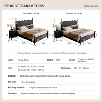 Modernes Nordisches Design Massivholz-Softbett mit Roteiche und Neuseeland-Kiefernholz-Kielunterstützung Plattformbett