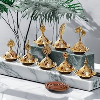 Brûleur d'encens portable en alliage de zinc de style arabe, torche à encens creuse de style moyen-oriental de Dubaï pour l'aromathérapie