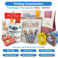 Op maat gedrukte hersluitbare stand-up pouch met ritssluiting voor gedroogd fruit en noten, van aluminiumfolie, vochtbestendig, voor voedselverpakkingen