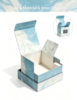 Boîte rigide en marbre de luxe léger, écologique et réutilisable, pour teinture halo à l'encre, aromathérapie, beauté, maquillage, cadeau, support