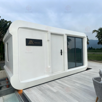 Maison capsule intelligente haut de gamme, maison compacte de luxe avec mobilier haut de gamme pour hôtel boutique et hébergement de luxe
