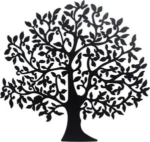 Большое металлическое семейное дерево жизни, Деревенское декоративное настенное висячее художественное оформление