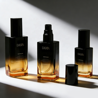 Ensemble cosmétique de luxe en verre ambré dégradé, kit d'emballage haut de gamme pour soins de la peau, logo personnalisé, vente en gros