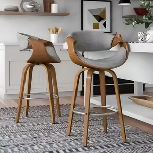 كرسي مينودا العصري الصناعي للمطبخ وغرفة الطعام والمقهى مع مسند للظهر، كرسي خشبي جديد للمطاعم والحانات - Product Image 1