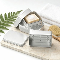 Jabonera de Aluminio Ecológica y Reciclable para Cocina y Baño, con Base de Drenaje Desmontable, Mantiene el Jabón Seco, Duradera y Personalizable