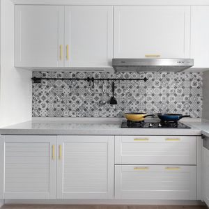 Moderne Schrankgriffe aus Edelstahl, Matt Schwarz, 96mm Lochabstand, Quadratische T-Griffe für Küche, Kommode, Schlafzimmer, Schubladen und Möbel - Product Image 5