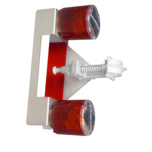 Feux d'avertissement solaires KSL-JSS 2x4W LED Cadre en aluminium rouge IP65 Sécurité routière - Product Image 2