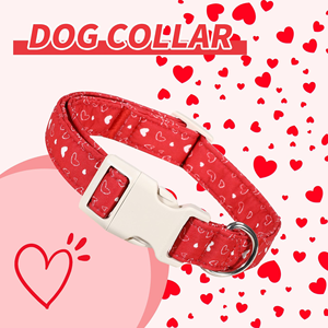 Collier pour chien et chat en polyester, durable, réglable, confortable, lavable, avec décoration florale, série rose, tailles S/T/L - Product Image 3