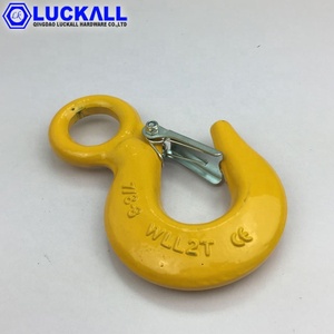 Yellow Painted Us Type Drop Forged <strong>Lifting</strong> Heavy Duty Alloy Steel Eye Cargo Hanging <strong>Hook</strong> <strong>with</strong> Latch 320 LKHOOK Mining 1.5Ton - Product Image 2