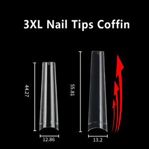 <span class=keywords><strong>Faux</strong></span>-ongles cercueil longs de styliste, extensions naturelles, sans C, courbées, légères, transparentes, pour utilisation en Salon, 500 pièces/XXXL - Product Image 4
