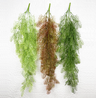 S0348 vente en gros pas cher faux plastique fausse fougère feuille vigne feuilles vertes guirlande tenture murale plantes artificielles pour la décoration de jardin à la maison