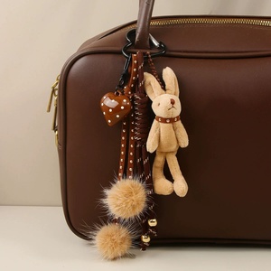 Hot Sale Girls Cartoon Rabbit <b>Key</b> Chain Cute Bunny Purse Bag Spot Heart Pendant Keychain Promotion Gift Women Handbag Charms - Product Image 2
