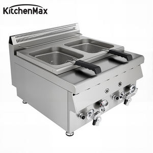 Twin Basket <b>Commercial</b> Gas <b>Fryer</b>, 2x8L SS304 Countertop Gas Deep <b>Fryer</b> High Output for Fast Food, Restaurant, Food Truck - Product Image 3