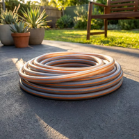 Tuyau d'arrosage de jardin en PVC renforcé à 3 couches, gris, tressé en maille, anti-UV, flexible, pour irrigation haute pression
