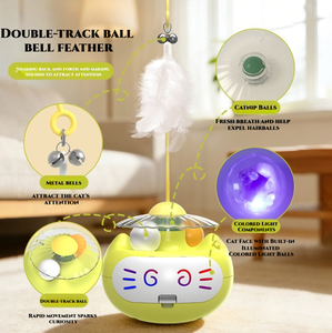 Juguete Moderno de Plástico <span class=keywords><strong>con</strong></span> Diseño de Gato de Dibujos Animados, Resistente a Mordidas, Ecológico y Automático para <span class=keywords><strong>Gatitos</strong></span> y Cachorros - Product Image 2