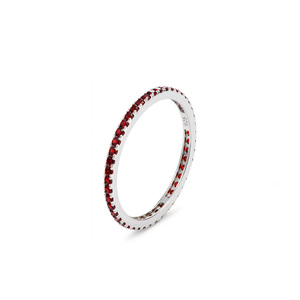 SY <span class=keywords><strong>2026</strong></span> INS Style Damen Hochzeits- und Party-Ring aus 925er Sterlingsilber, vergoldet, mit Zirkonia und Granat, Eternity-Band - Product Image 1
