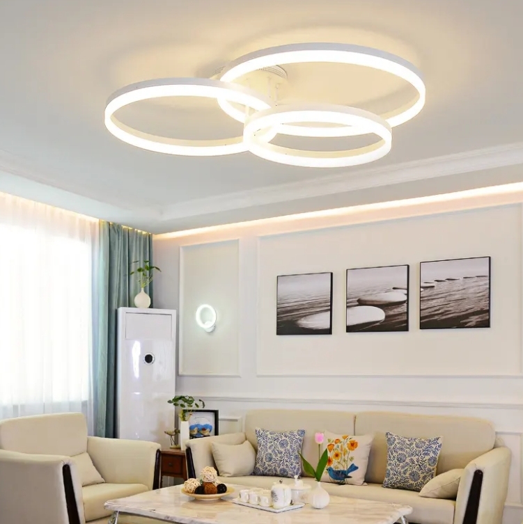Hot Sale Indoor Ceiling Lamps Living Room Bed Room Acrylic Rings Modern Ceiling Lamp