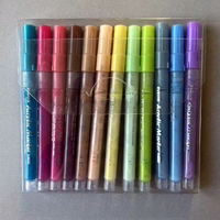 Ensemble de stylos marqueurs de peinture acrylique 12 couleurs Pastel avec pointe moyenne pour tasse en verre Halloween peinture de citrouille imperméable Non toxique