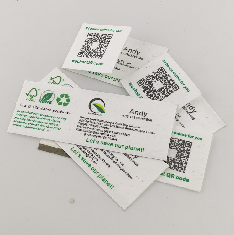 Экологически чистая переработанная биоразлагаемая бумага для семян, визитная карточка с растительными травами, семена овощей