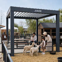 Pergola en aluminium Jiake 6063-T5 avec toit à lames motorisées pour ferme d'alpaga, terrasse, jardin, patio, espace extérieur, gazebo, pavillon