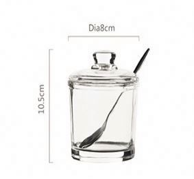 <span class=keywords><strong>Set</strong></span> classico di zuccheriere in vetro trasparente con coperchio per servire cucchiaio di sale vaso di pepe contenitore per Dispenser di condimenti - Product Image 2
