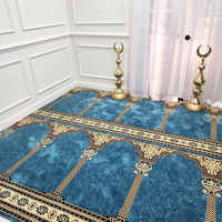 Tapis de mosquée écologique en polypropylène jacquard, lavable, acoustique, rouge, pour église, de mur à mur