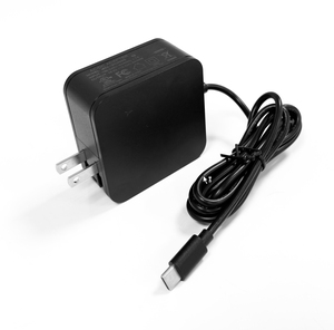 Chargeur mural portable pour ordinateur portable USB-C 65W 12V/19V 2.37A Adaptateur d'alimentation pour ordinateur portable Matériel ABS Connexion enfichable US EU - Product Image 1