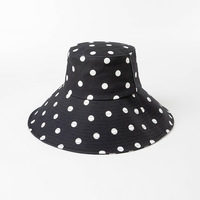 Nouvelle Arrivée 2026 – Chapeau Bob en Coton à Pois Personnalisé à Large Bord, Tendance Extérieur, Protection Solaire Respirante, Chapeau de Plage avec Sangles