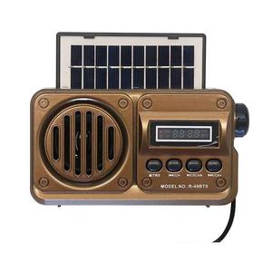 Retro Solar Powered FM Radio Speaker with LCD Display <b>USB</b> TF Card Player TWS Function Heavy Bass - Product Image 1