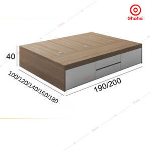 Cadre de lit en bois de style boîte au design moderne Surface résistante aux rayures Cadre de lit de type boîte avec surface lisse anti-rayures - Product Image 6