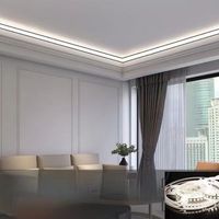 Système de canaux LED d'angle supérieur à double lumière linéaire sans fente blanche noire pour profil LED de plafond d'éclairage principal intérieur