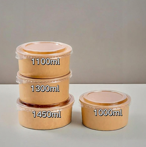 Venta caliente desechable Snack postre comida contenedor de papel Kraft marrón cuencos de papel contenedores de embalaje de alimentos - Product Image 2