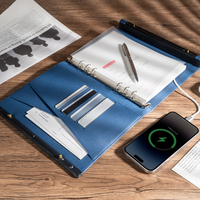 CARDSILK Carnet Power Bank Personnalisé avec Logo A5, Chargement Intelligent par Empreinte Digitale, Cadeaux d'Affaires 2025 avec Chargement Sans Fil, Câble USB et Cadeau