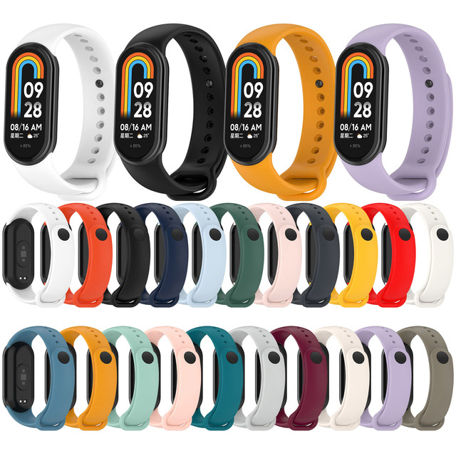 Kingmega Silicone Sport Watch Strap for Mi Band 8/9 18mm Pin Buckle Bangle Smart Band