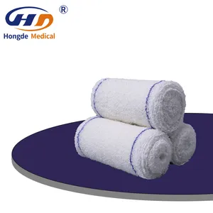HD07 yüksek kalite krep bandaj fabrika kaynağı tıbbi pamuk elastik Spandex bandaj 4 "* 4.5m